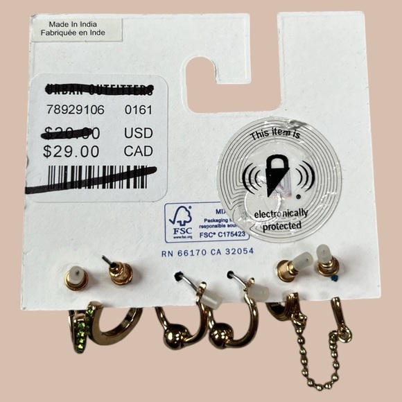 NWT Urban Outfitters Women's Lot of 3 Necklace, Rings, Earrings Jewelry - Picture 3 of 6